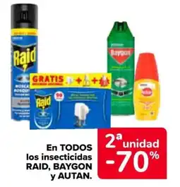 Carrefour RAID, BAYGON y AUTAN En todos los insecticidas oferta