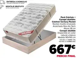 Carrefour Pack Colchón + Canapé abatible: Colchón Century Pocket oferta