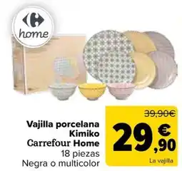 Carrefour Vajilla porcelana Kimiko Carrefour Home oferta