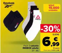Carrefour REEBOK Pack 3 calcetín adulto oferta