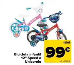 Carrefour Bicicleta infantil 12" Speed o Unicornio oferta