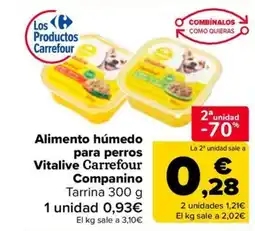 Carrefour Alimento húmedo para perros Vitalive Carrefour Companino oferta