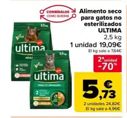 Carrefour ULTIMA Alimento seco para gatos no esterilizados oferta