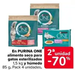 Carrefour PURINA ONE En alimento seco para gatos esterilizados y húmedo oferta