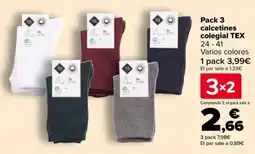 Carrefour TEX Pack 3 calcetines colegial oferta