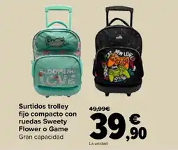 Carrefour Surtidos trolley fijo compacto con ruedas Sweety Flower o Game oferta