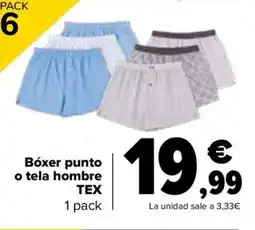 Carrefour Bóxer punto o tela hombre tex oferta