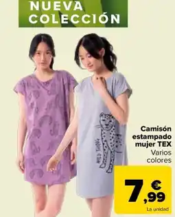 Carrefour Camisón estampado mujer tex oferta