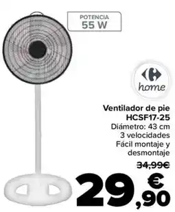 Carrefour Ventilador de pie HCSF17-25 oferta