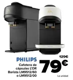 Carrefour PHILIPS Cafetera de cápsulas L'OR Barista LM9512/60 oferta