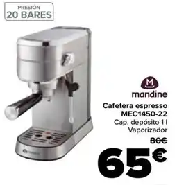 Carrefour MANDINE Cafetera espresso MEC1450-22 oferta