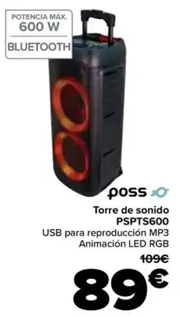 Carrefour POSS Torre de sonido PSPTS600 oferta