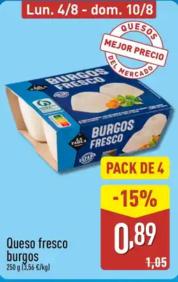 ALDI Queso fresco burgos oferta