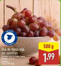 ALDI Uva de mesa roja sin semillas oferta