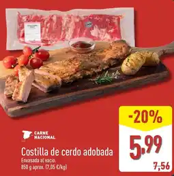 ALDI Costilla de cerdo adobada oferta