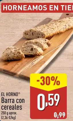 ALDI EL HORNO Barra con cereales oferta