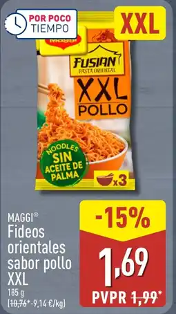 ALDI MAGGI Fideos orientales sabor pollo XXL oferta
