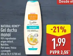 ALDI NATURAL HONEY Gel ducha oferta