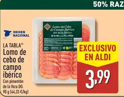ALDI LA TABLA Lomo de cebo de campo ibérico oferta