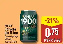 ALDI AMBAR Cerveza sin filtrar oferta