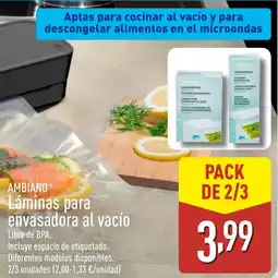 ALDI AMBIANO Láminas para envasadora al vacío oferta