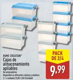 ALDI HOME CREATION Cajas de almacenamiento apilables oferta