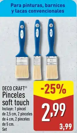 ALDI DECO CRAFT Pinceles soft touch oferta