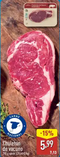 ALDI Chuletón sin hueso oferta