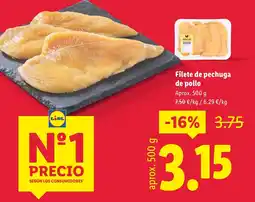 Lidl Filete de pechuga de pollo oferta