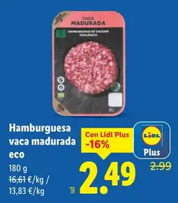 Lidl Hamburguesa vaca madurada eco oferta