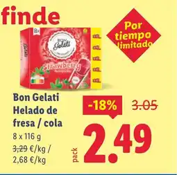 Lidl Bon Gelati Helado de fresa/cola oferta