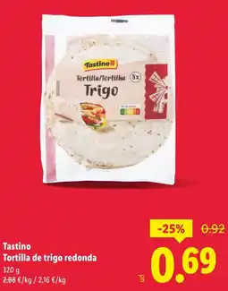 Lidl TASTINO Tortilla de trigo redonda oferta
