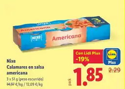 Lidl NIXE Calamares en salsa americana oferta