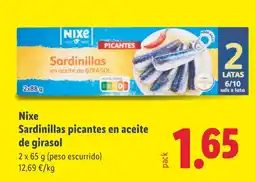 Lidl NIXE Sardinillas picantes en aceite de girasol oferta