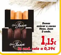 Proxi Donas azúcar o cacao Hnos. Juan 3 unds. oferta