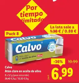 Lidl CALVO Atún claro en aceite de oliva chole oferta