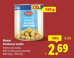 Lidl BARESA Aceitunas verdes oferta