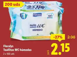 Lidl FLORALYS Toallitas WC húmedas oferta