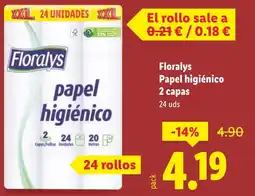 Lidl FLORALYS Papel higiénico 2 capas oferta