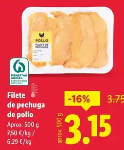 Lidl Filete de pechuga de pollo oferta