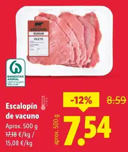 Lidl Escalopín de vacuno oferta