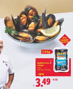 Lidl Mejillón fresco y limpio oferta