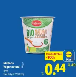 Lidl MILBONA Yogur natural oferta