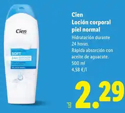 Lidl CIEN Loción corporal piel normal oferta