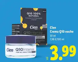 Lidl CIEN Crema Q10 noche oferta