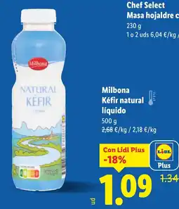 Lidl MILBONA Kéfir natural líquido oferta