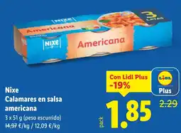 Lidl NIXE Calamares en salsa americana oferta