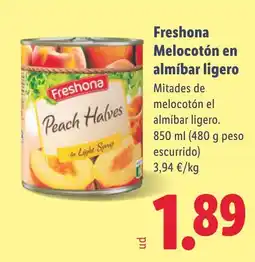 Lidl FRESHONA Melocotón en almíbar ligero oferta