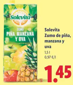 Lidl SOLEVITA Zumo de piña, manzana y uva oferta