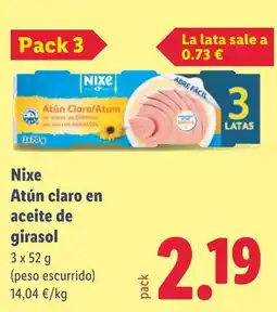 Lidl NIXE Atún claro en aceite de girasol oferta